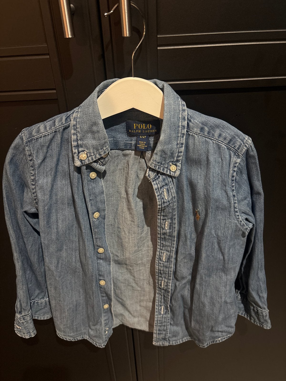 Polo Ralph Lauren spijkerblouse voor kinderen, Ophalen of Verzenden, Zo goed als nieuw, Jongen of Meisje, Overhemd of Blouse