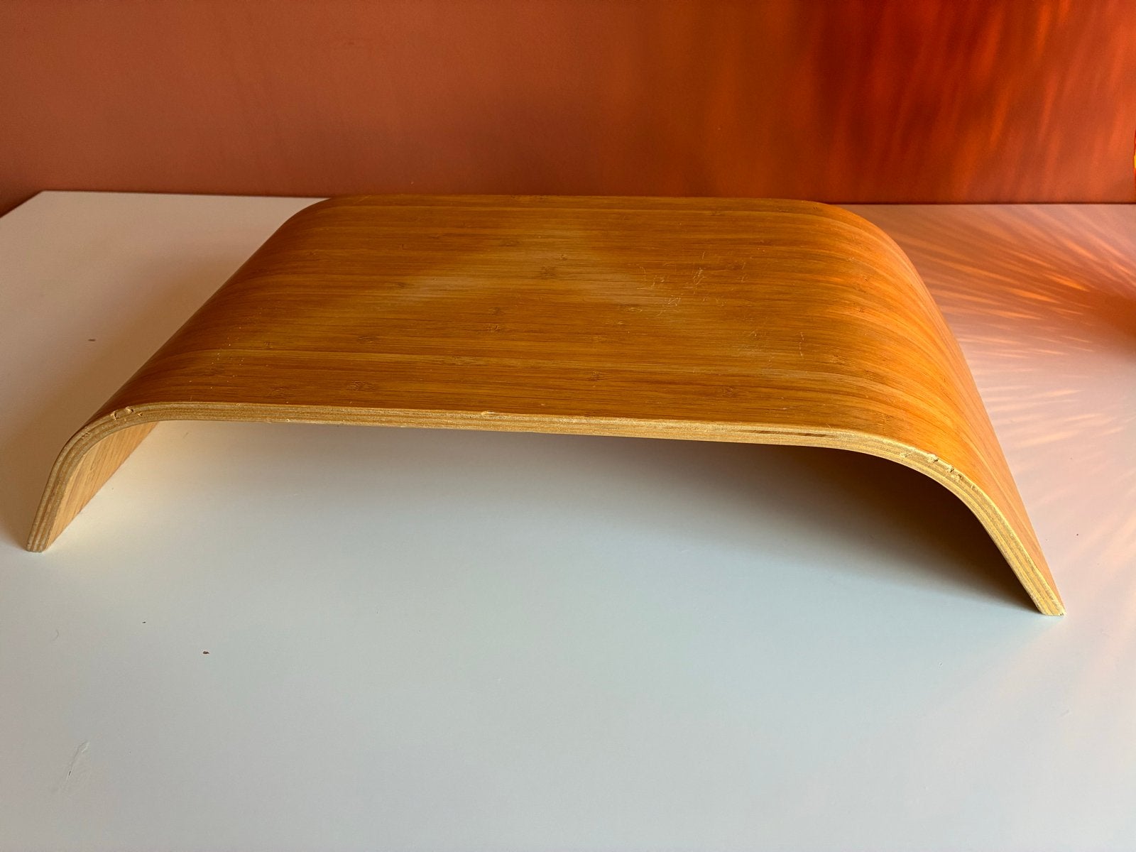 Ikea standaard voor laptop of scherm, bamboe, Ophalen, Gebruikt