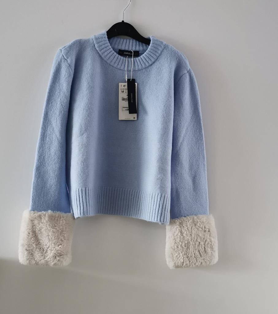 ZARA trui met nepbont boorden mt. M, Maat 38/40 (M), Zara, Nieuw, Verzenden