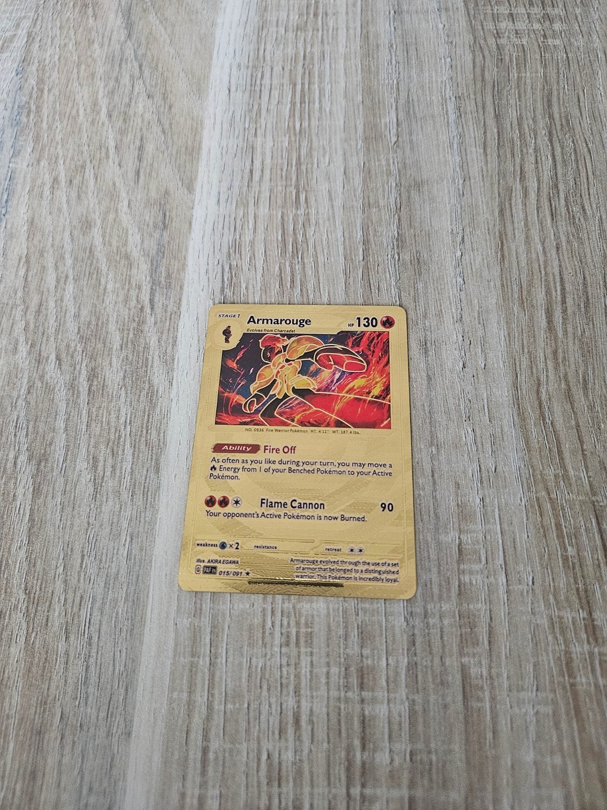 Armarouge gold metal pokemon card, Ophalen of Verzenden, Zo goed als nieuw