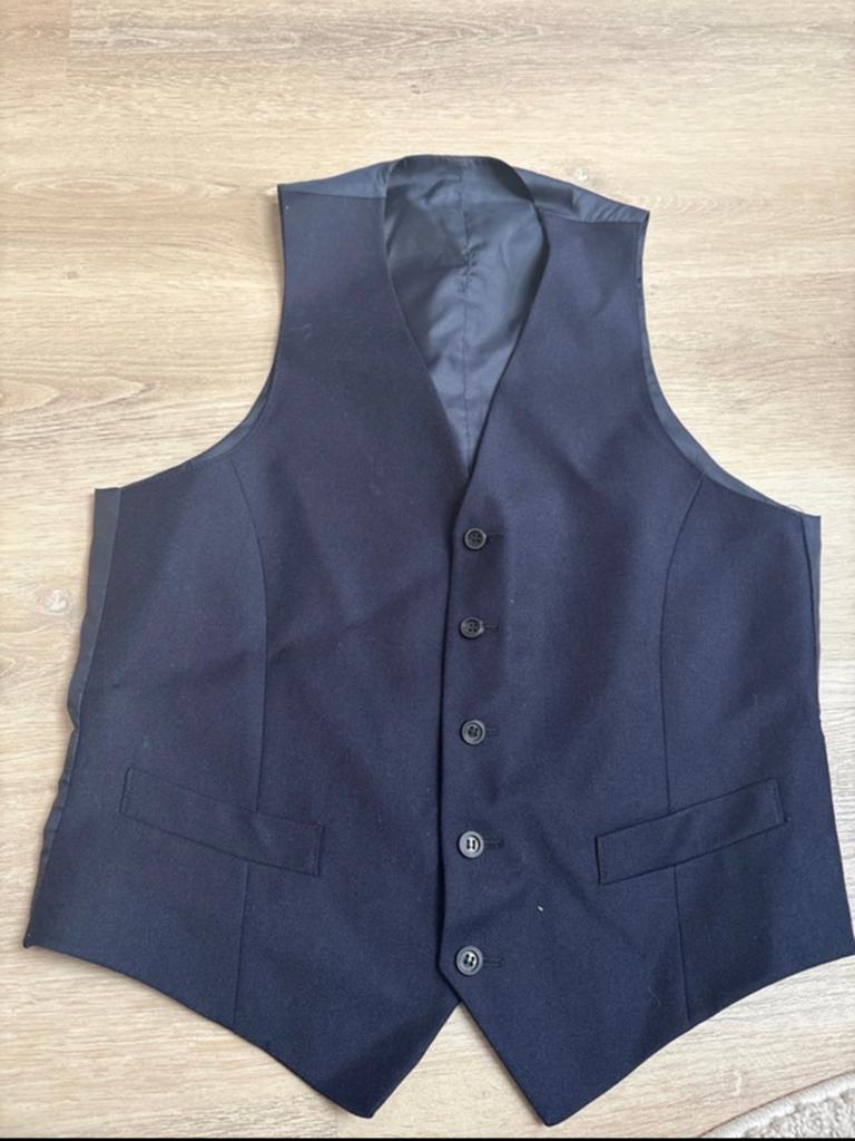 Donkerblauw heren gilet maat 46, Kleding | Heren, Kostuums en Colberts, Ophalen of Verzenden, Zo goed als nieuw, Maat 46 (S) of kleiner