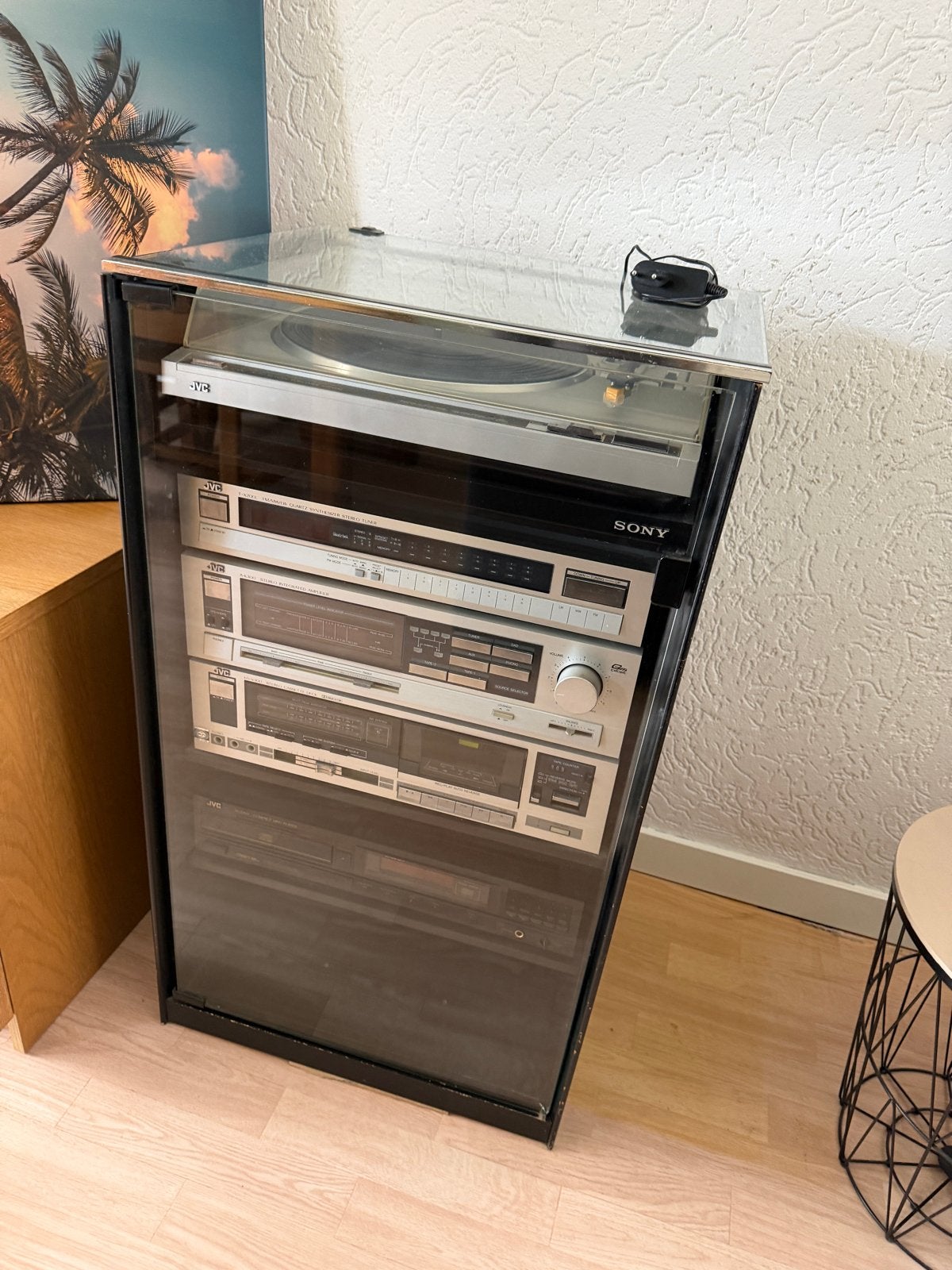 Vintage JVC & Sony Stereo Set met Platenspeler en Speakers, Audio, Tv en Foto, Stereo-sets, Ophalen, Gebruikt, Losse componenten
