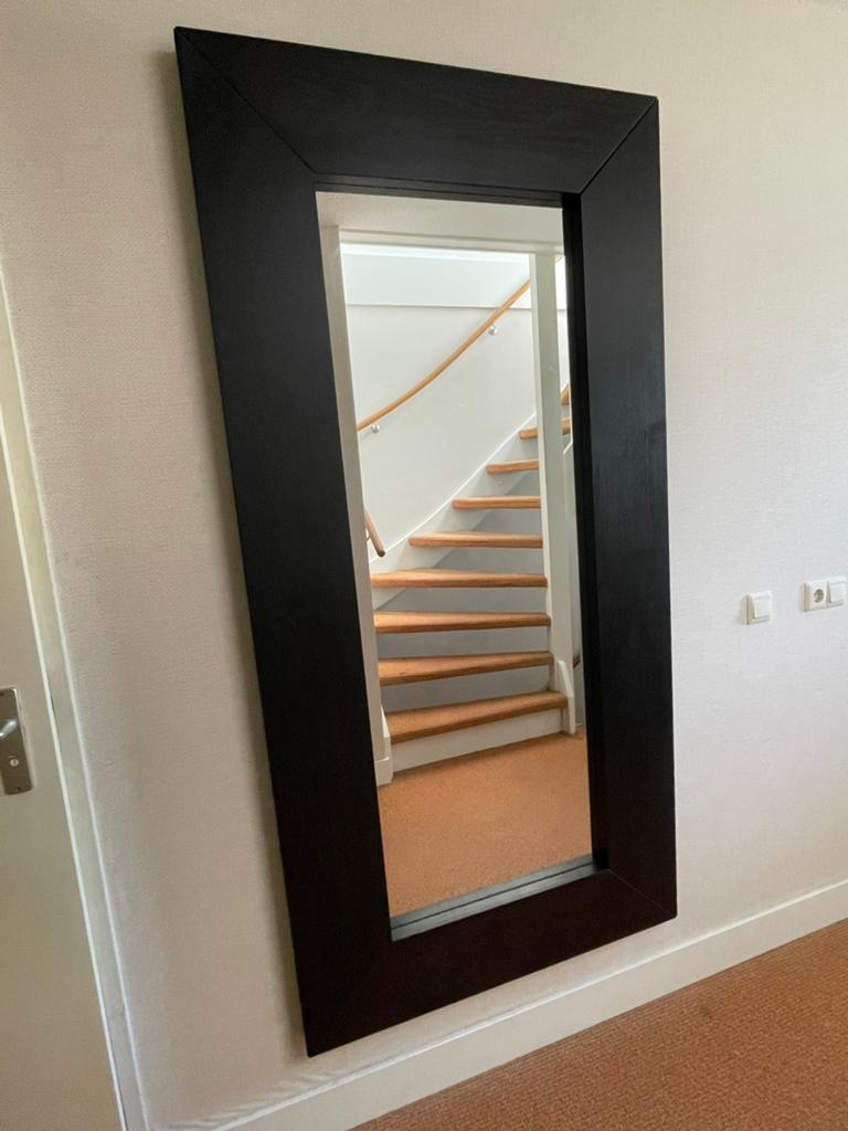 Grote wandspiegel - zwart - 94x190cm, Huis en Inrichting, Woonaccessoires | Spiegels, Ophalen, Zo goed als nieuw, 75 tot 100 cm