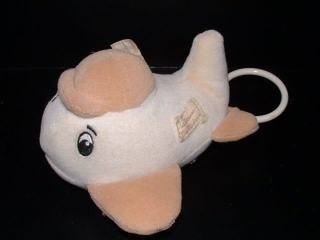 TIAMO VLIEGTUIG VELLOURS WIT MET BEIGE PET VLEUGELS EN ZWART, Kinderen en Baby's, Verzenden, Nieuw, Overige typen