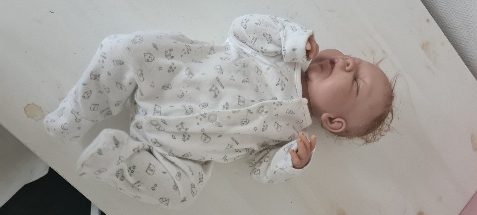 Levens echte babypop van HUTI B - Realistisch en lief, Ophalen of Verzenden, Zo goed als nieuw, Babypop