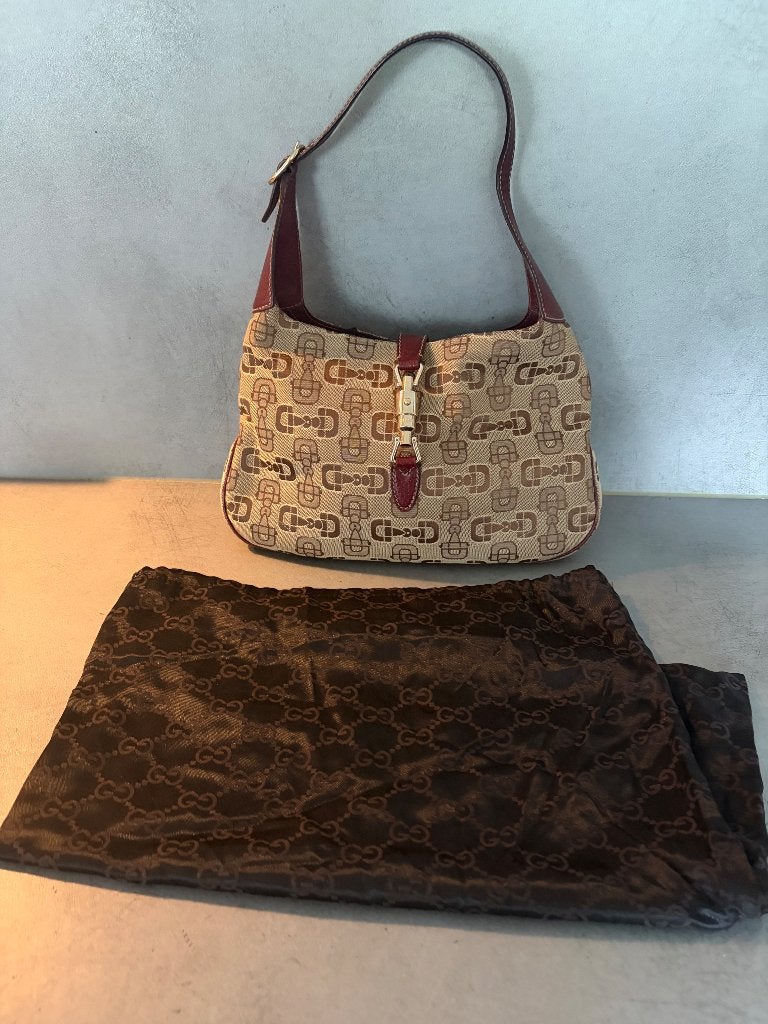 Orginele Vintage Gucci jackie tas, Ophalen, Zo goed als nieuw, Beige, Schoudertasje