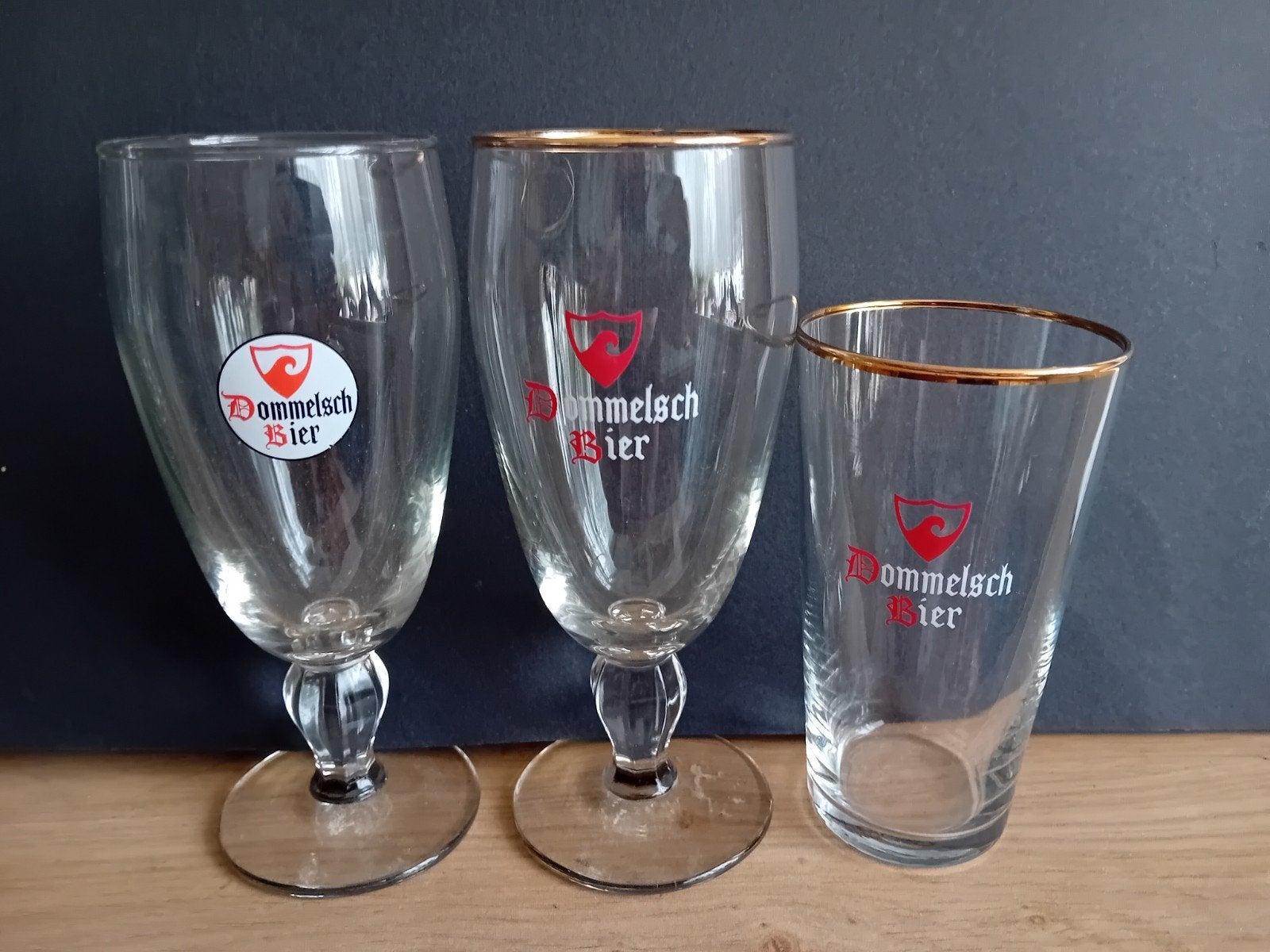 3 oudere Dommelsch glazen, Ophalen of Verzenden, Zo goed als nieuw, Overige typen