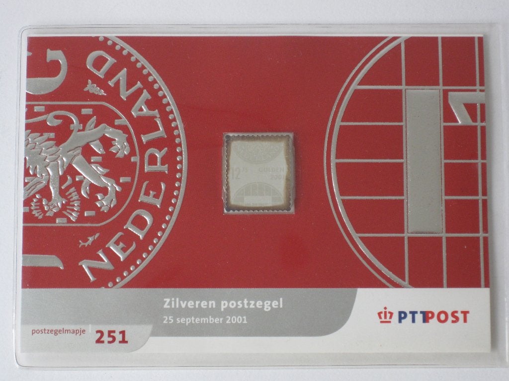 Zilveren Postzegel PTT Post 25 september 2001 fl. 12,75, Postzegels en Munten, Postzegels | Nederland, Ophalen of Verzenden, Na 1940