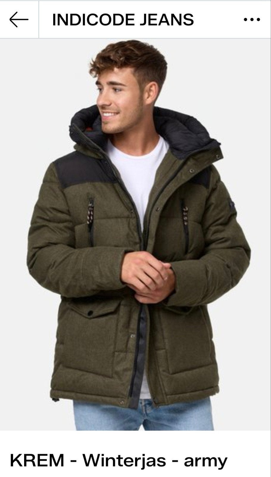Heren winterjas Indigo, maat M, niet gedragen, Maat 48/50 (M), Nieuw, Ophalen of Verzenden, Indigo