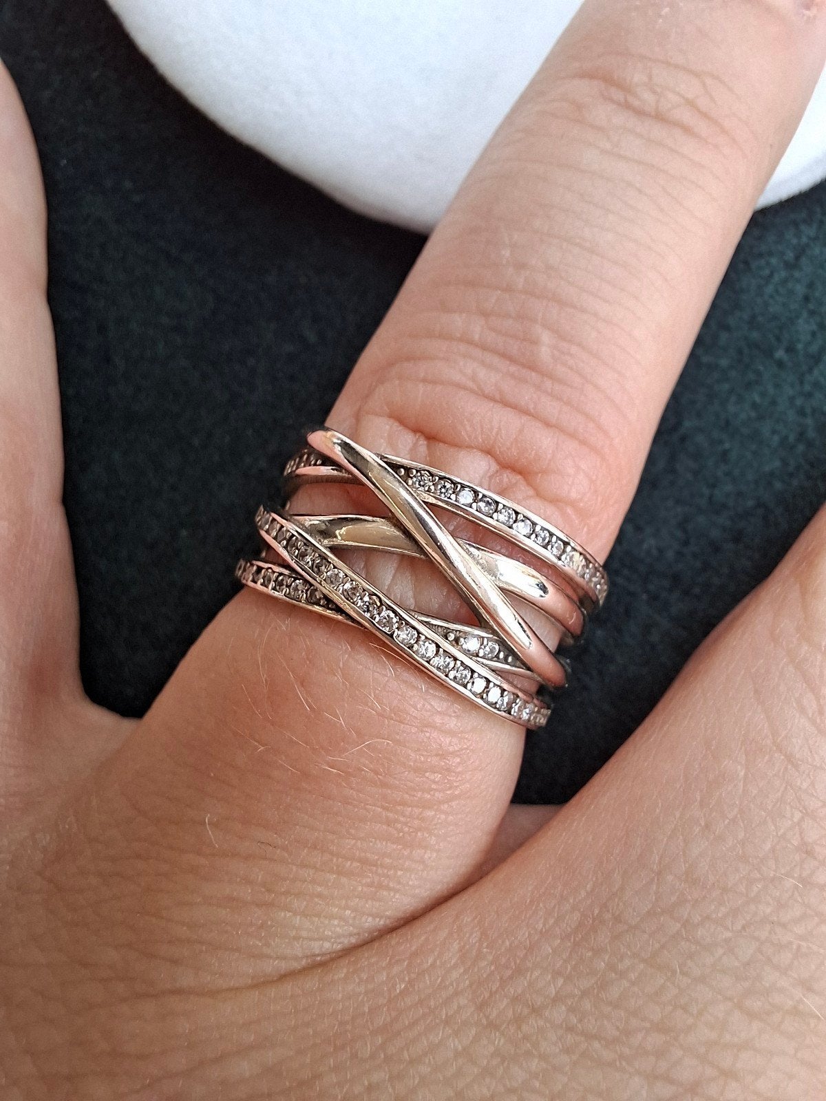 Pandora ring maat 18 zilver, Sieraden, Tassen en Uiterlijk, Ringen, Met kristal, Ophalen of Verzenden, Zo goed als nieuw, 17 tot 18