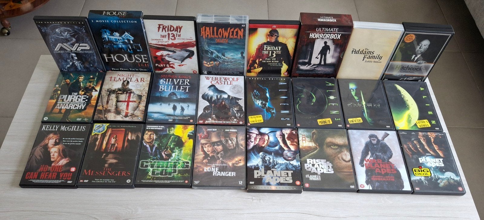 Dvd collectie horror thriller actie speelfilms boxen, Vanaf 16 jaar, Ophalen of Verzenden, Zo goed als nieuw, Horror