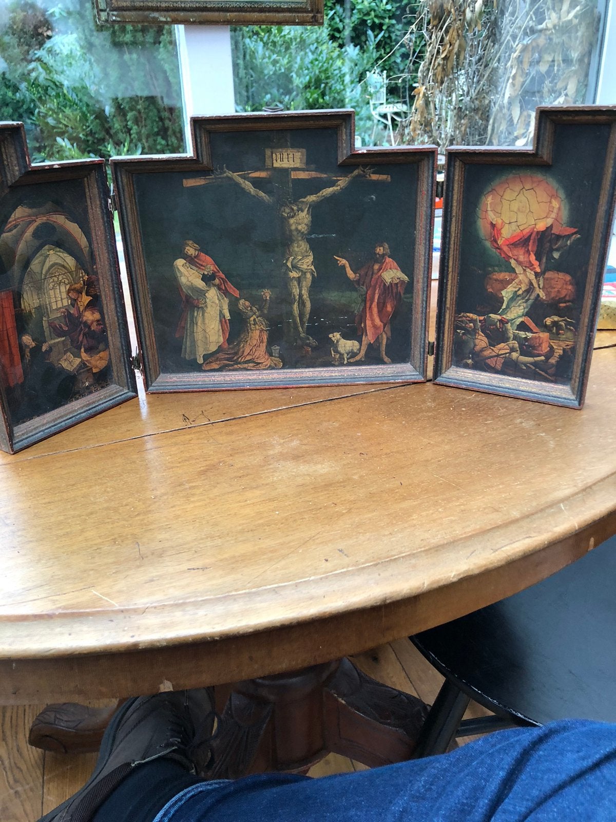Drieluik op hout geschilderd, Ophalen of Verzenden
