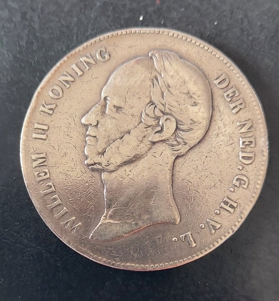 Willem II - rijksdaalder, Zilver, Ophalen of Verzenden, Losse munt, 2½ gulden