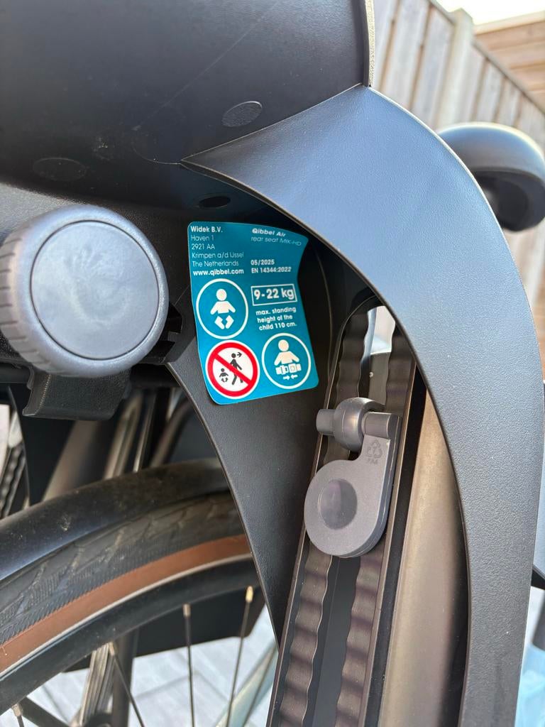 Duo Widek Quibbel Air Drager fietszitje, Ophalen, Zo goed als nieuw, Achterzitje, Voetsteuntjes