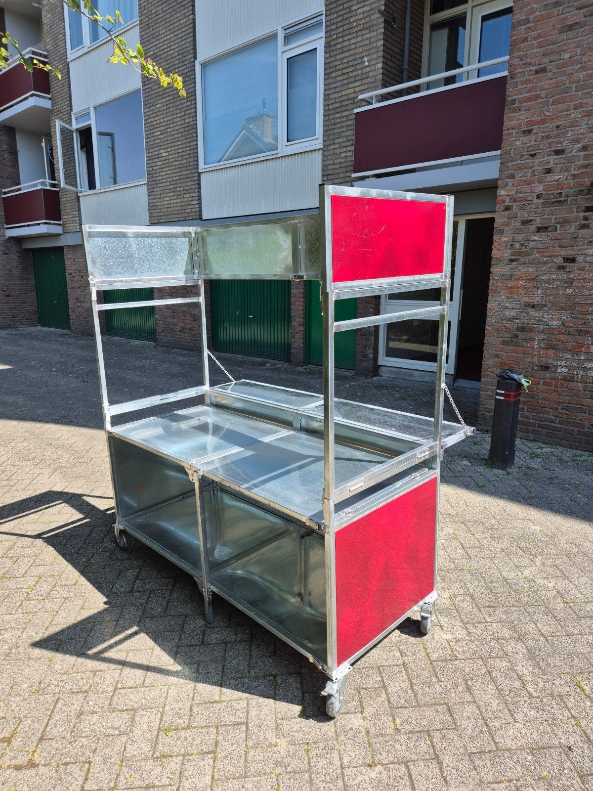 Mobiele marktkraam op wielen - demontabel - ongebruikt, Ophalen, IJs