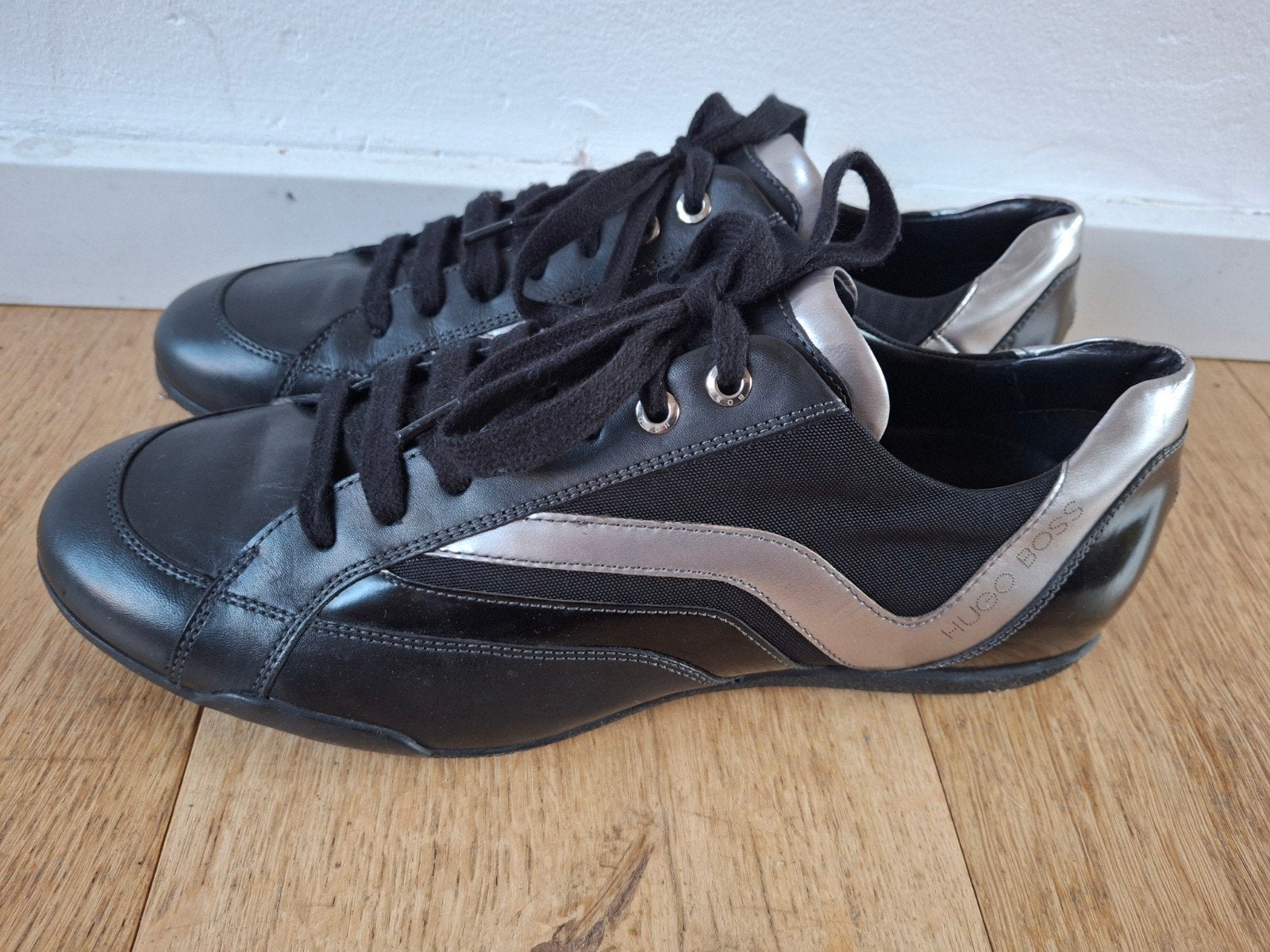 Hugo Boss Heren Sneakers - Zwart/Zilver - Maat 42, Zwart, Ophalen of Verzenden, Sneakers of Gympen, Hugo Boss