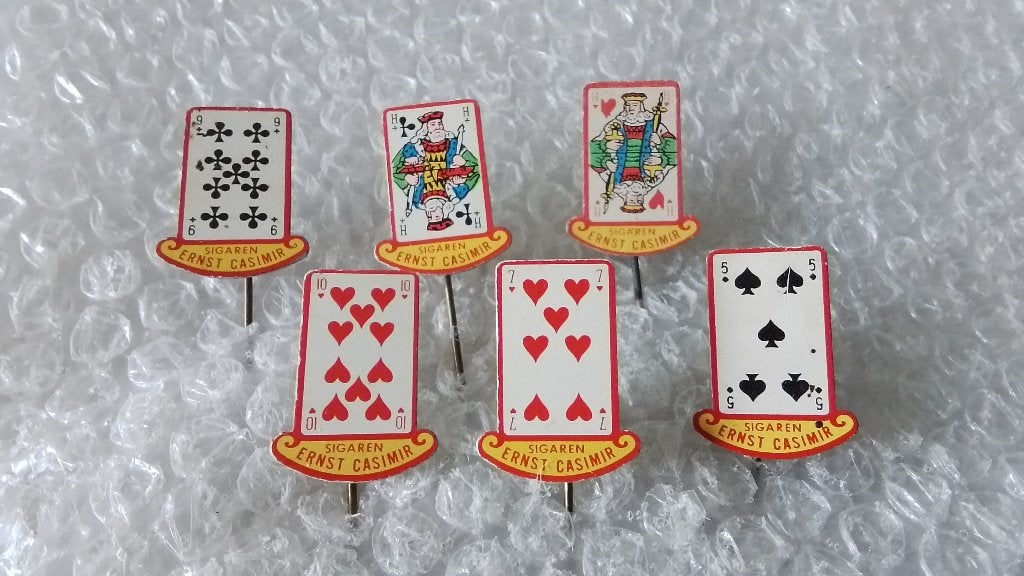 6 verschillende speldjes casimir sigaren, Ophalen of Verzenden, Zo goed als nieuw, Overige onderwerpen