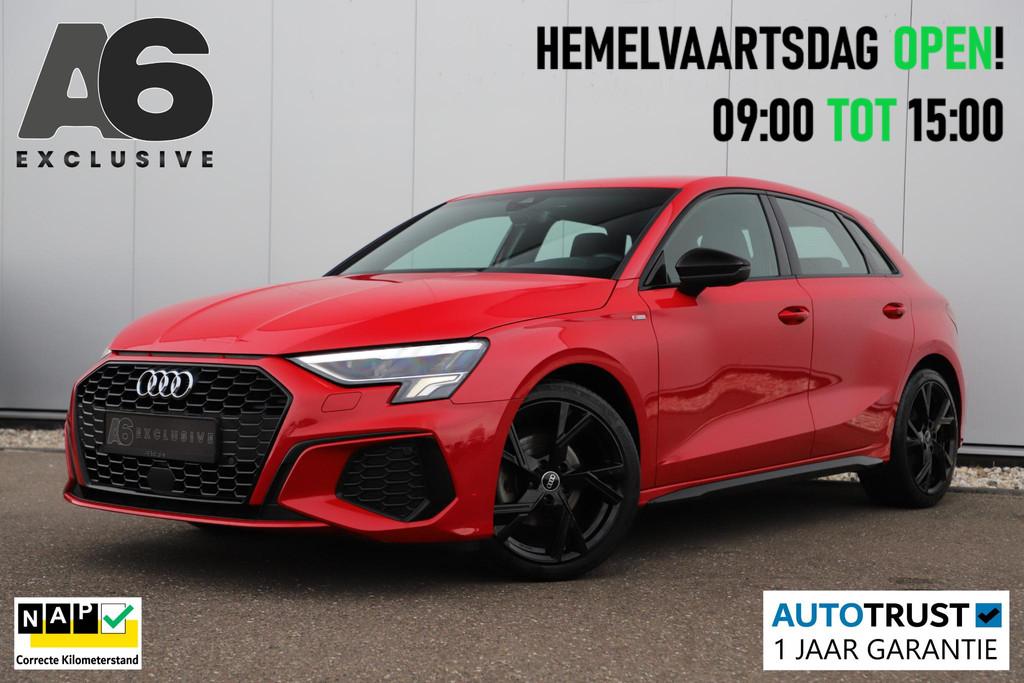 Audi A3 Sportback 30 TFSI S edition Sport Black Edition Auto, Gebruikt, Met garantie (alle), Leder en Stof, Origineel Nederlands