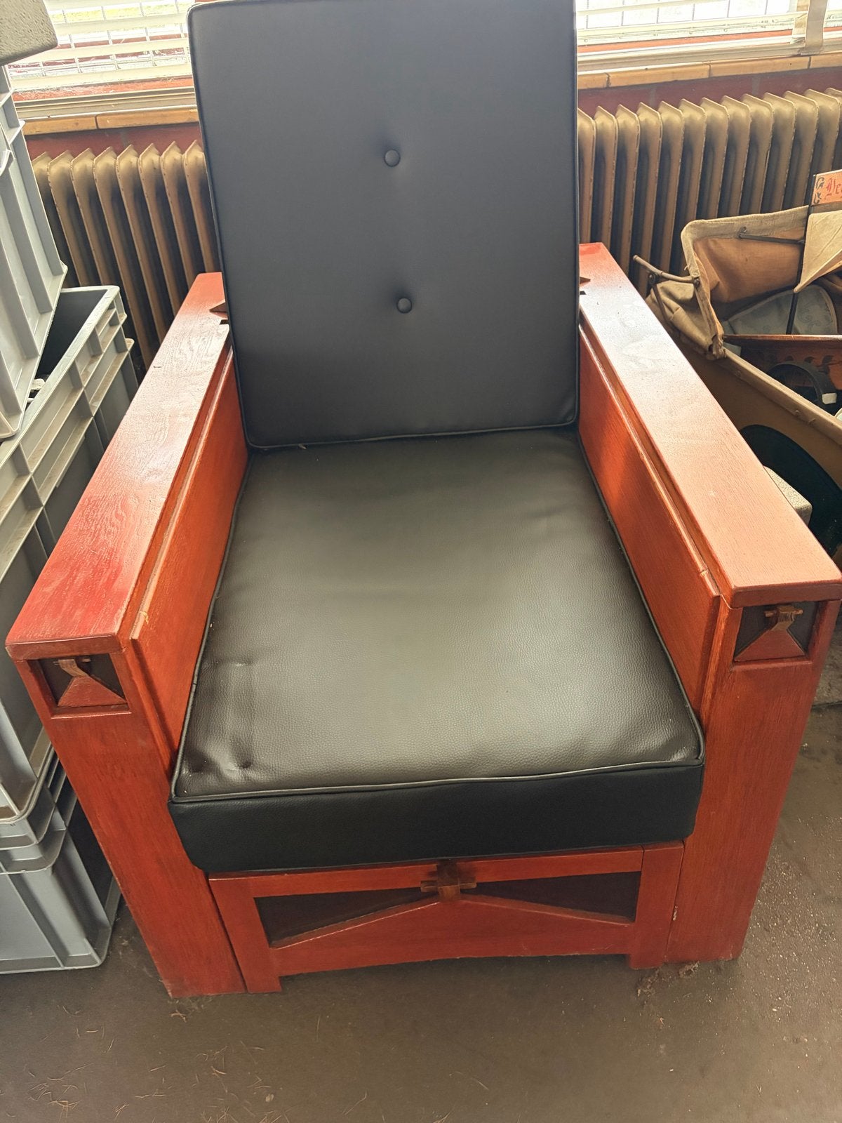 art-deco-fauteuil uit de Haagse School, Huis en Inrichting, Ophalen, Gebruikt, 75 tot 100 cm, 50 tot 75 cm