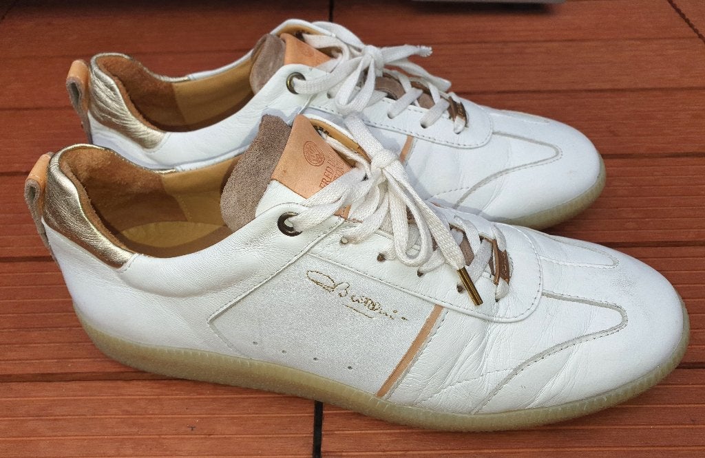 Fred de la Bretoniere mt.39 wit leren veter sneakers, Fred de la Bretoniere, Wit, Ophalen of Verzenden, Sneakers of Gympen