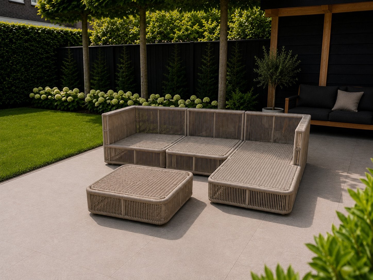 Borek Linclon Loungeset, Ophalen, Zo goed als nieuw, Wicker, Hocker
