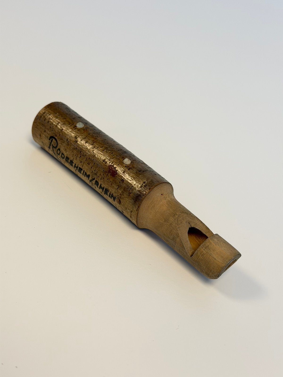 Vintage Houten Vogelfluitje Rüdesheim Rhein 14cm fluit hout, Ophalen of Verzenden