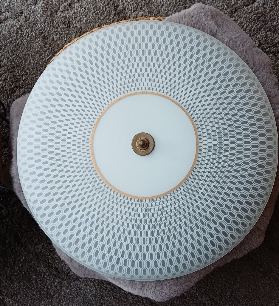 Plafonnière  grootmoeders tijd, Ophalen, Gebruikt, 55 cm, Inclusief lichtbron