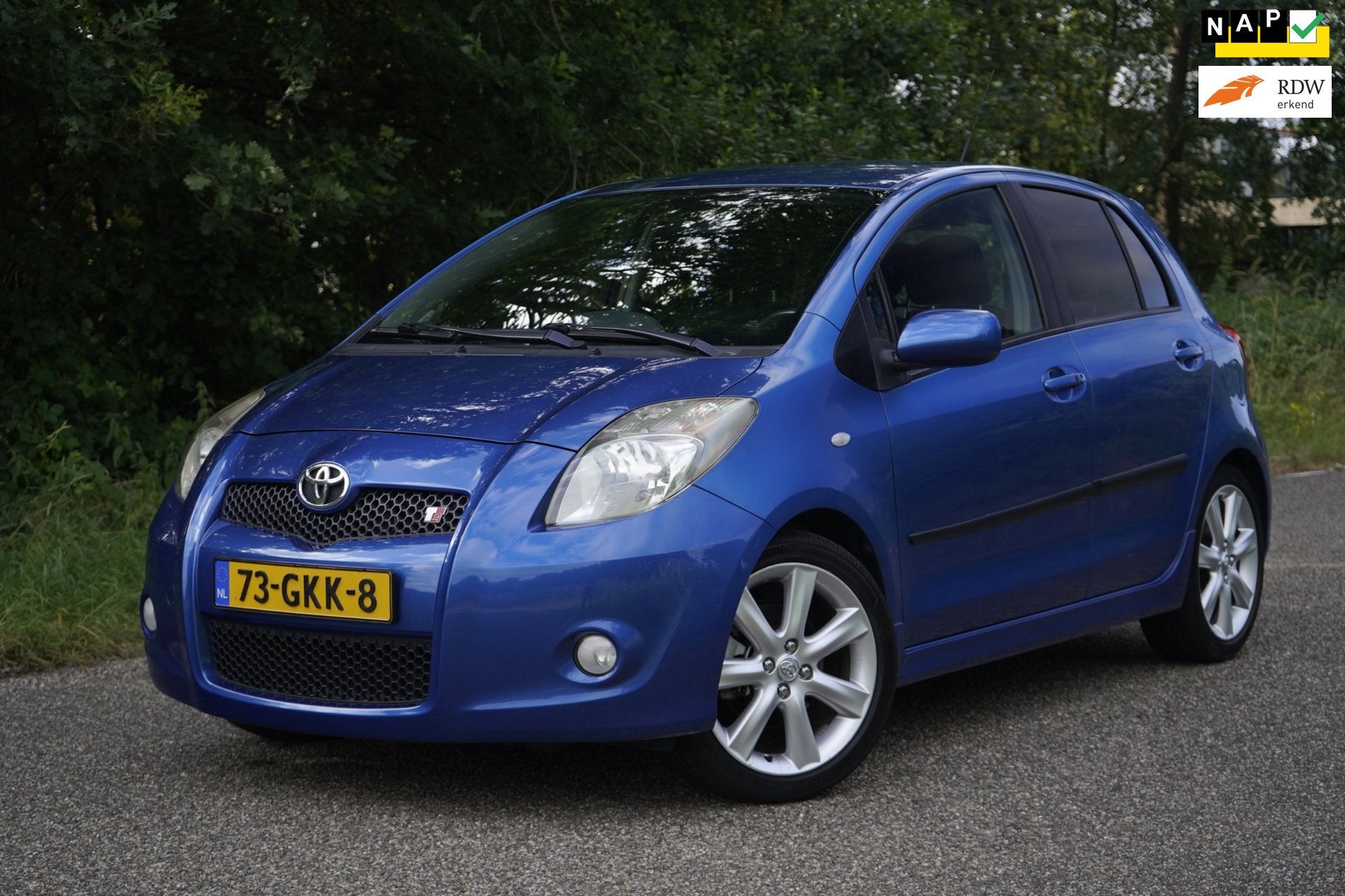 Toyota Yaris 1.8 VVTi TS 133pk, 5 deurs, Airco, Blauw, NAP, Auto's, Toyota, Voorwielaandrijving, Stof, Gebruikt, Zwart