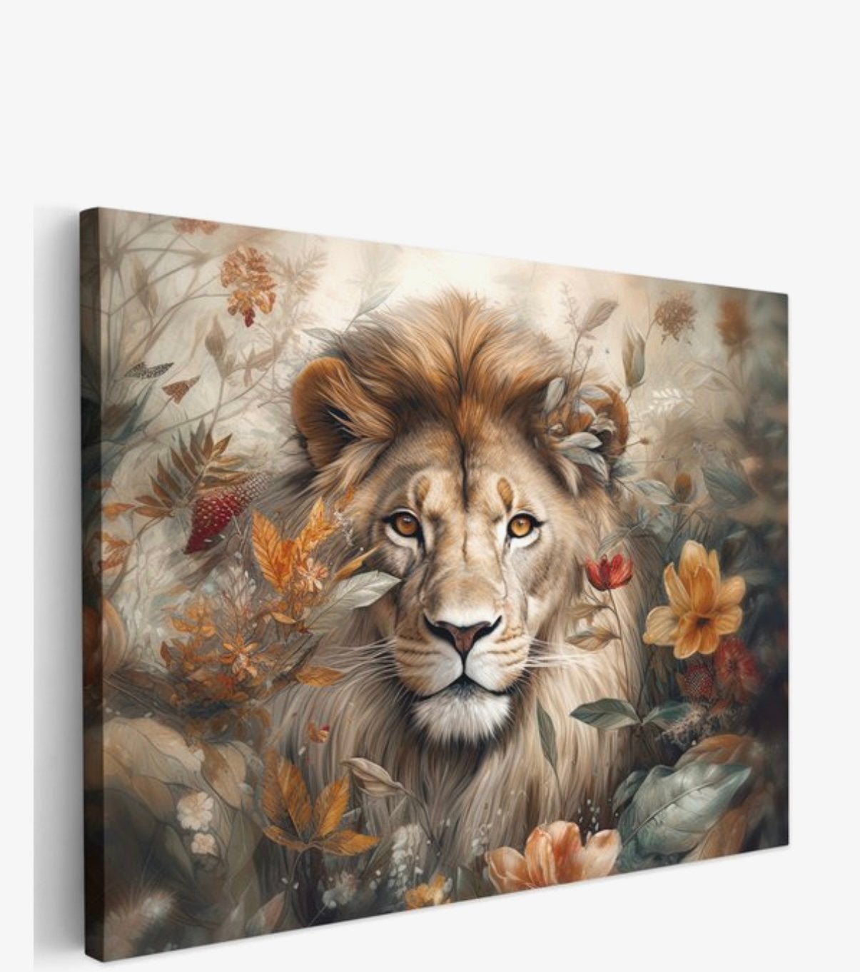 Canvas schilderij leeuw 120 x 90 cm - muurdorecoratie, Ophalen, Overige materialen, Dieren