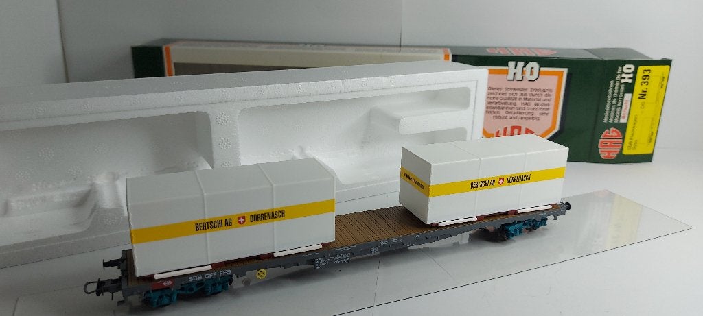 Hag 393 Containerwagen "Bertschi AG+Dürrenäsch", Hobby en Vrije tijd, Overige merken, Gelijkstroom, Wagon, Ophalen of Verzenden