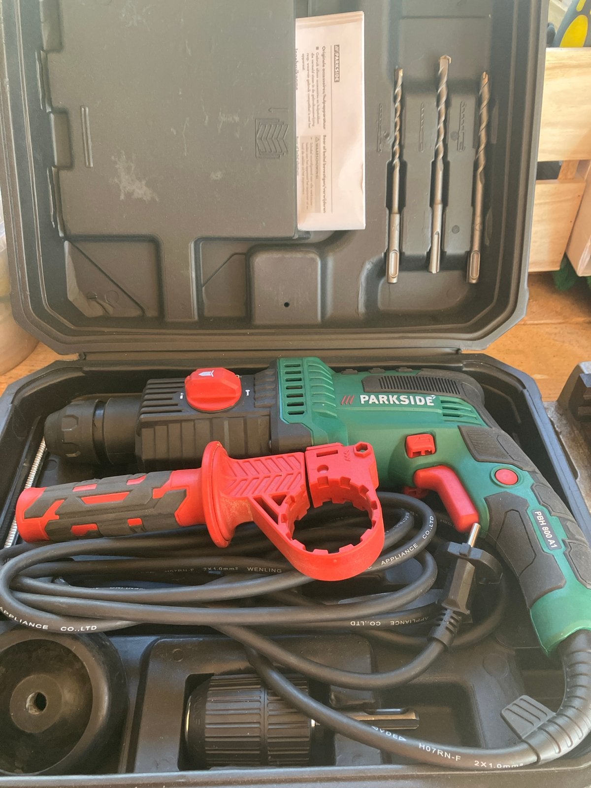 Parkside Boorhamer PBH 800 A1 met accessoires, Ophalen, 600 watt of meer, Boor- en/of Breekhamer, Zo goed als nieuw