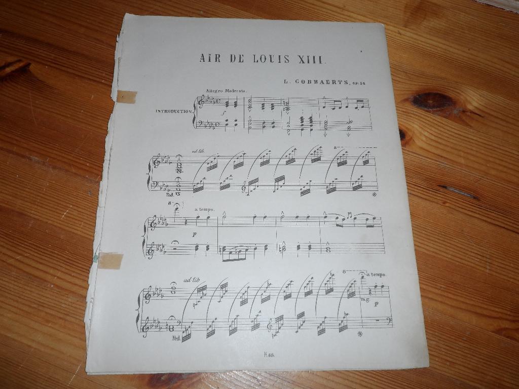 L. Gobbaerts - air de louis XIII, Gebruikt, Ophalen of Verzenden, Artiest of Componist, Piano