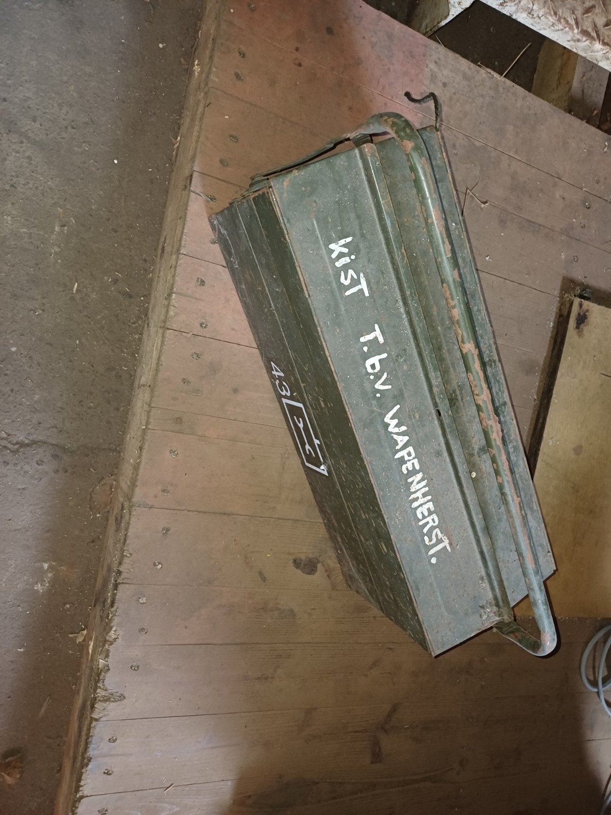 Vintage Leger Groene Gereedschapskist excl inhoud, Ophalen