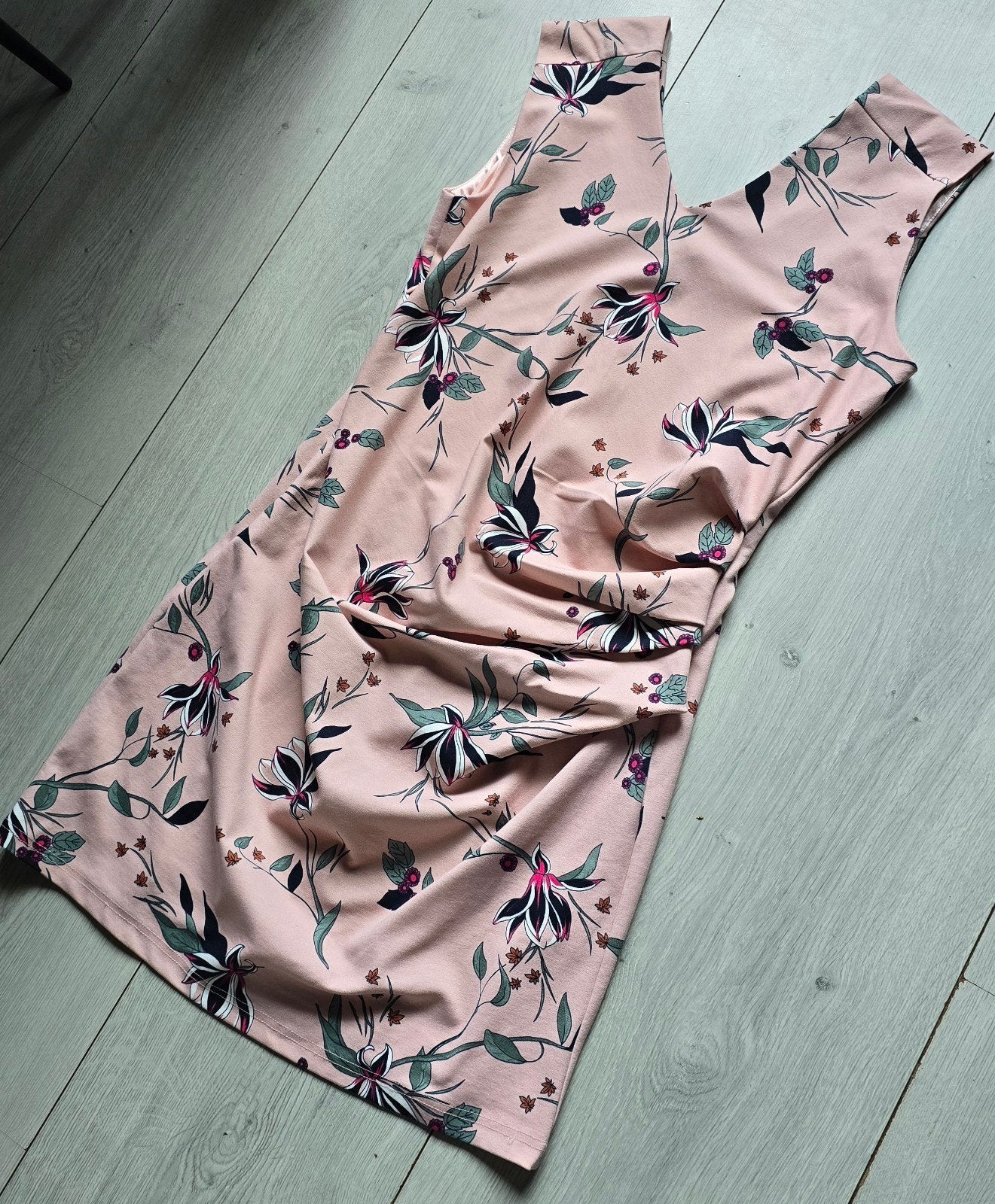 Kaffe Roze Jurk met Bloemenprint - Maat XXL, Kaffe, Maat 46/48 (XL) of groter, Ophalen of Verzenden, Zo goed als nieuw