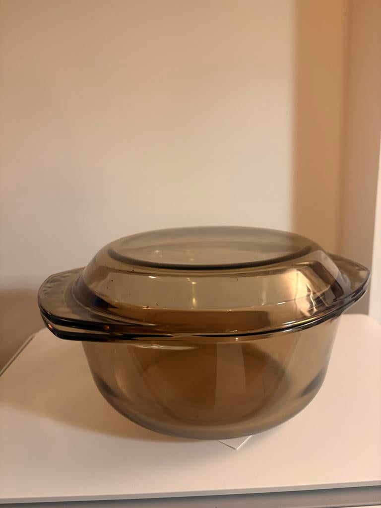 Arcopal overschotel met deksel - Vintage, Ophalen of Verzenden, Glas, Overige typen, Gebruikt