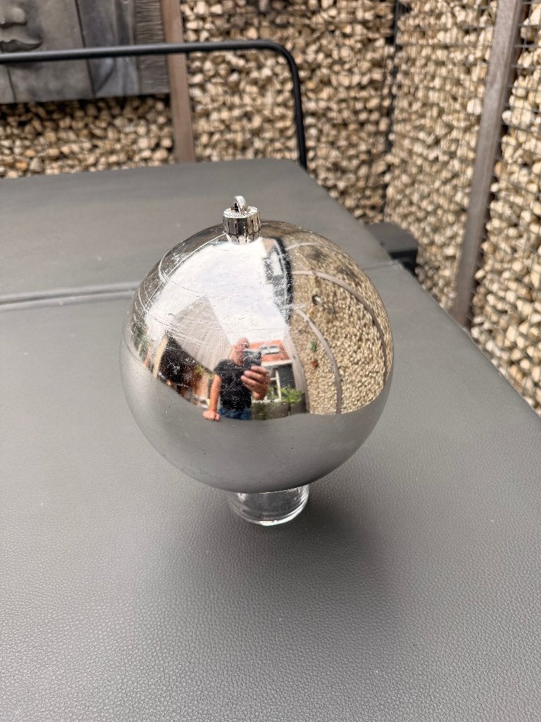 19 grote (20 cm) zilveren kerstballen voor buiten!, Diversen, Kerst, Gebruikt, Ophalen