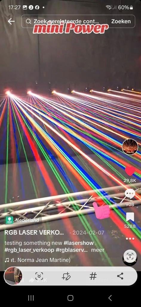 9x line grating 3w rgb dmx laser set, Ophalen of Verzenden, Zo goed als nieuw, Laser