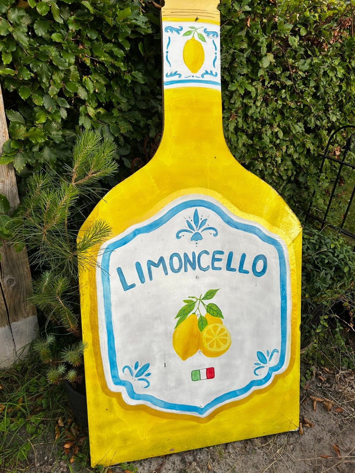 Decoratie limoncello fles van hout  feestversiering, mancave, Ophalen, Zo goed als nieuw, Versiering