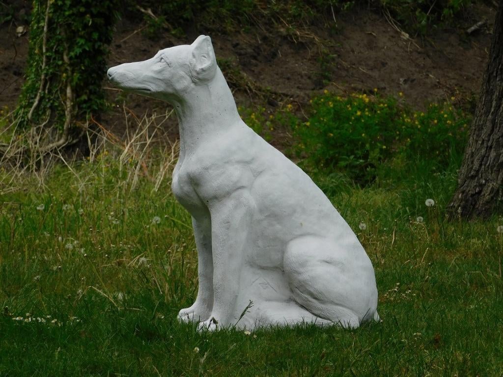 Doberman - vol steen Prachtig!, Dierenbeeld, Steen, ., Ophalen of Verzenden