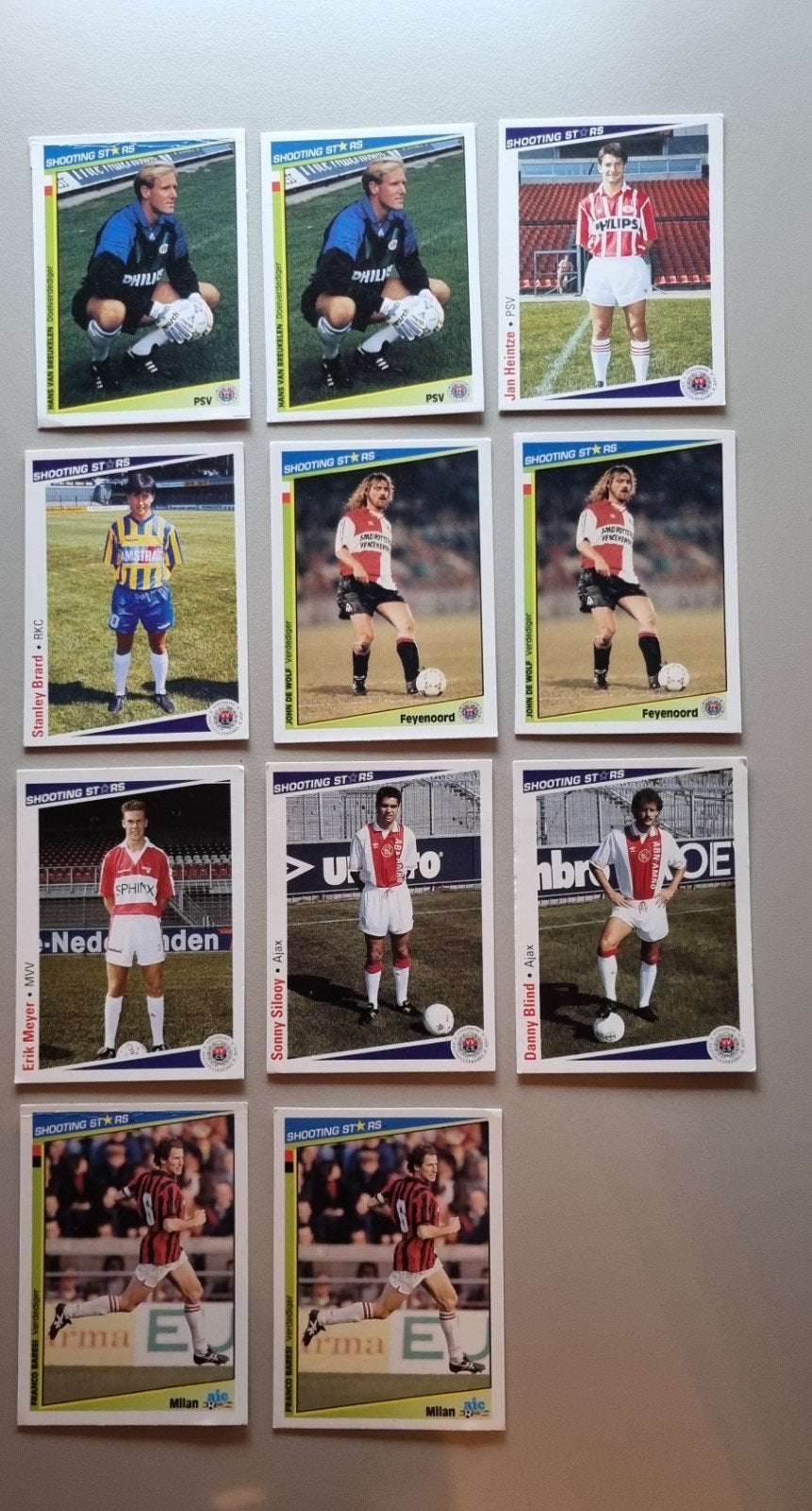 11 Shooting Stars (incl. Baresi), Ophalen of Verzenden, Zo goed als nieuw, Overige binnenlandse clubs, Poster, Plaatje of Sticker