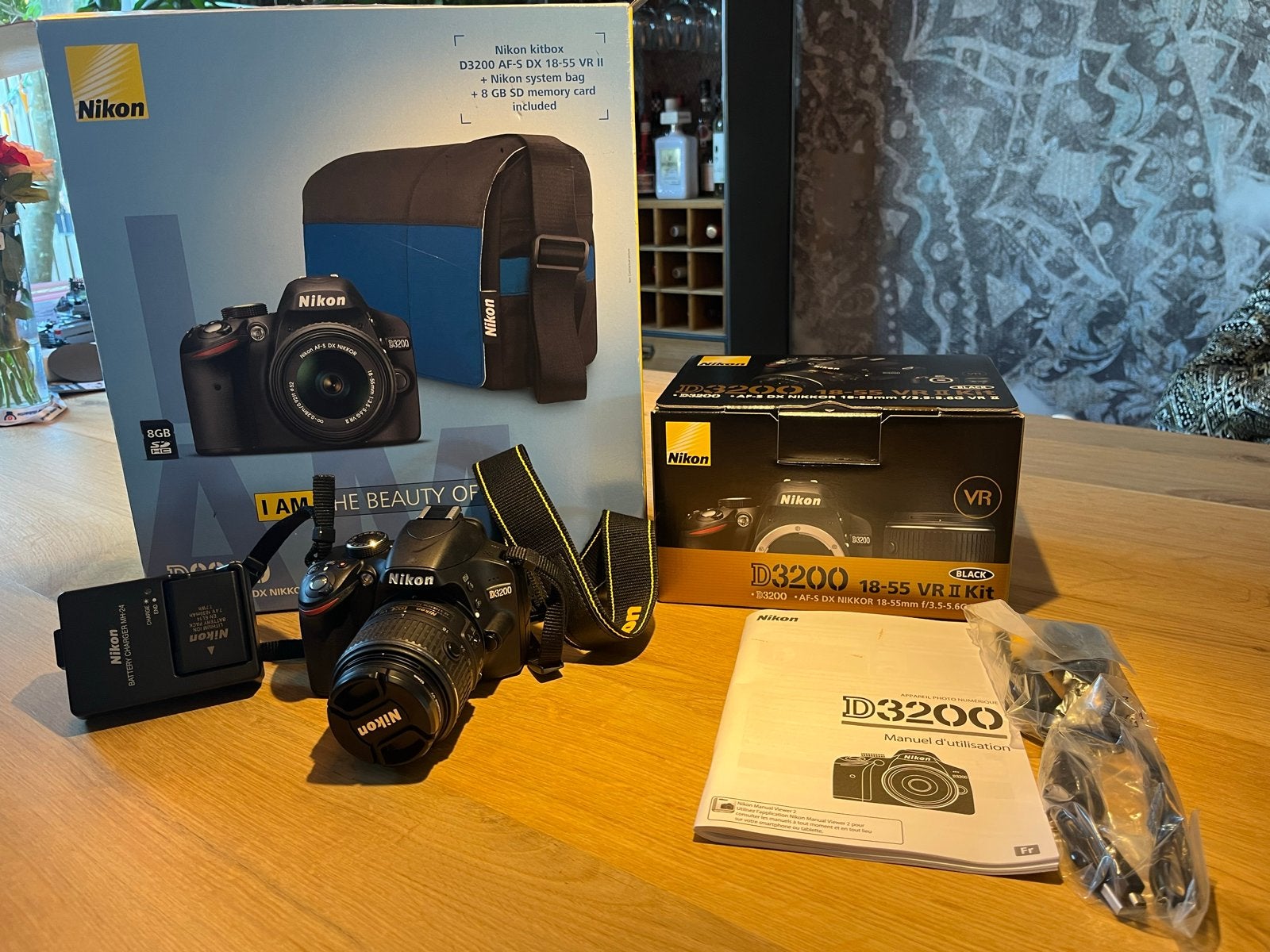 Nikon D3200 Spiegelreflexcamera met 18-55mm lens (990 clicks, Spiegelreflex, Ophalen of Verzenden, Zo goed als nieuw, 4 t/m 7 keer