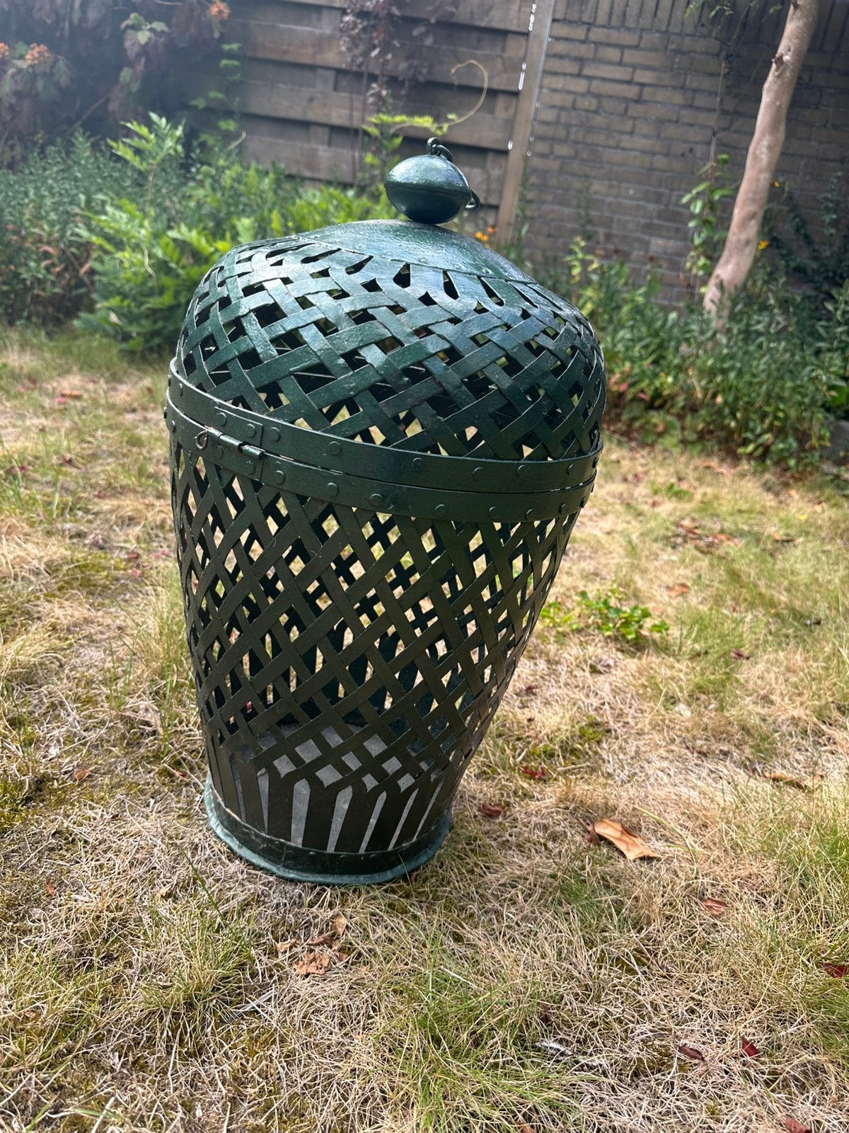 Groot metalen decoratie windlicht voor binnen of buiten, Tuin en Terras, Tuinwanddecoratie, Ophalen of Verzenden