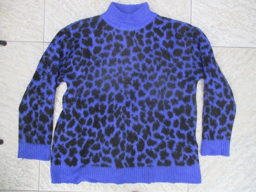 Na-Kd trui paarsblauw panterprint maat L, NA-KD, Blauw, Maat 42/44 (L), Ophalen of Verzenden