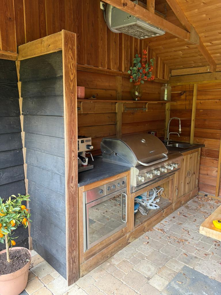 Complete Buitenkeuken met Oven, Spoelbak en Professionele Gr, Tuin en Terras, Buitenkeukens, Ophalen, Zo goed als nieuw, Gas, Vrijstaand