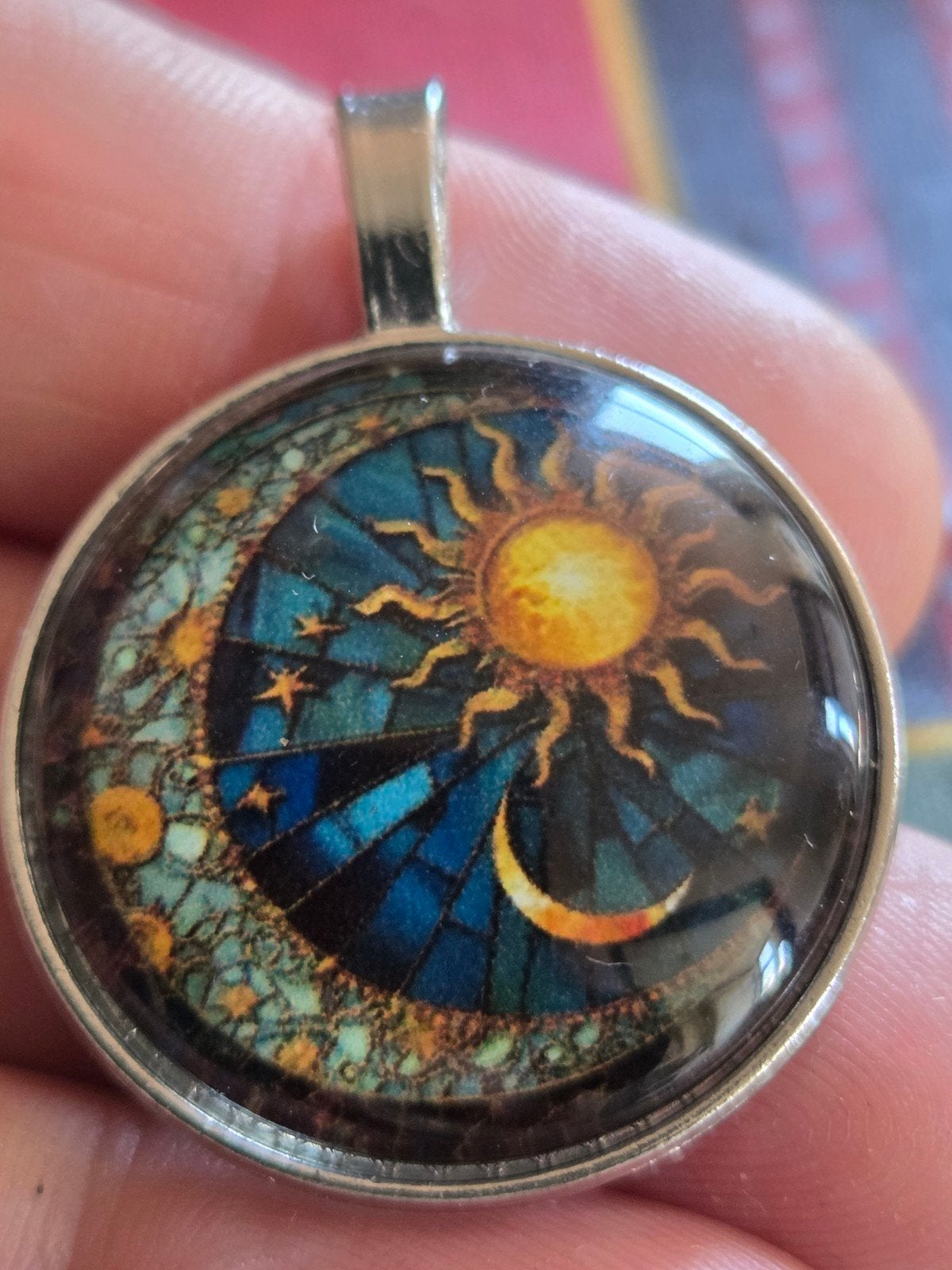 Glazen hanger met zon en maan design, Glas of Kristal, Nieuw, Ophalen of Verzenden, Overige kleuren