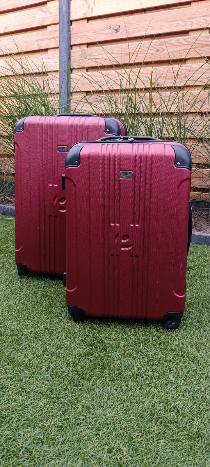 Princess Traveller Koffer Set - Rood (2 stuks), Ophalen, 40 tot 60 cm, Wieltjes, Gebruikt