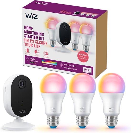WiZ Starterkit: Camera + 3 Slimme LED Lampen - Nieuw, Ophalen of Verzenden, Nieuw, Binnencamera