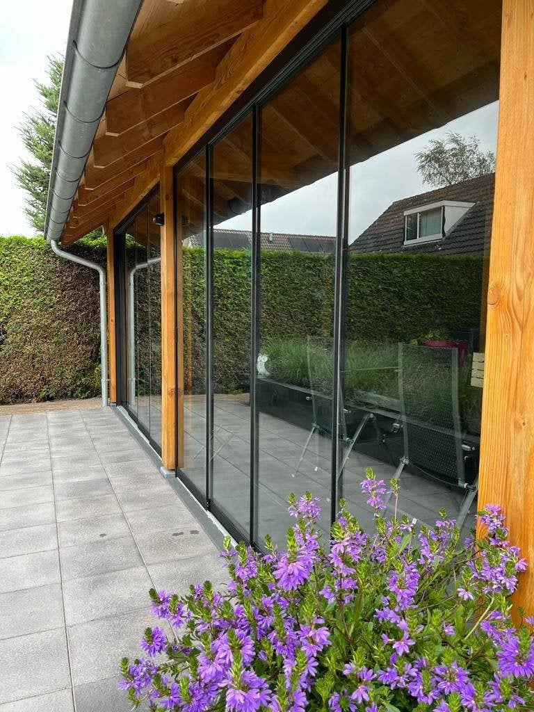 Glazen Schuifwanden € 155,-, Tuin en Terras, Overkappingen, Ophalen of Verzenden, Nieuw, Veranda