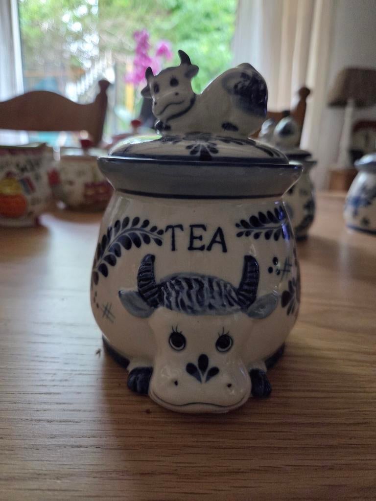 Delfts Blauw Koeien Theepot, Suikerpot en Koffiepot Set, Antiek en Kunst, Ophalen of Verzenden