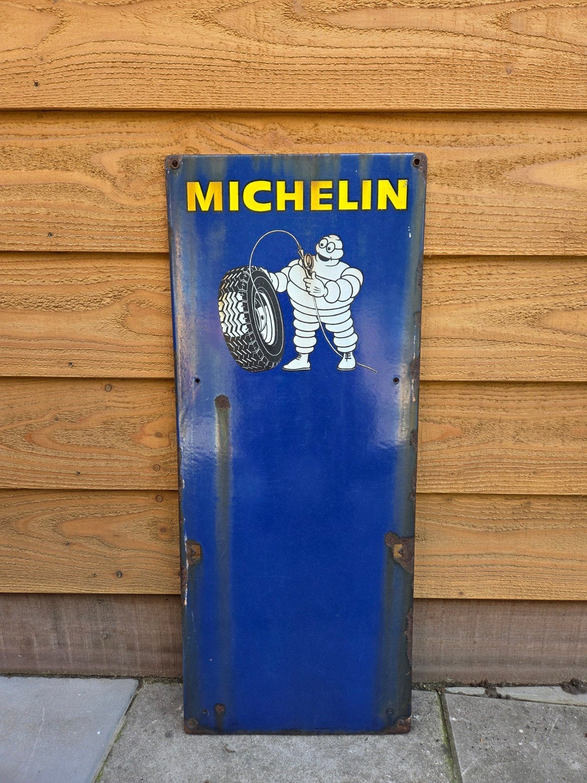 Emaille bord Michelin banden, Verzamelen, Ophalen of Verzenden, Gebruikt, Reclamebord